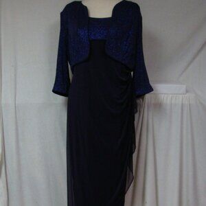 Purple Sparkles Evening Party Dress + Jacket Womens 14P